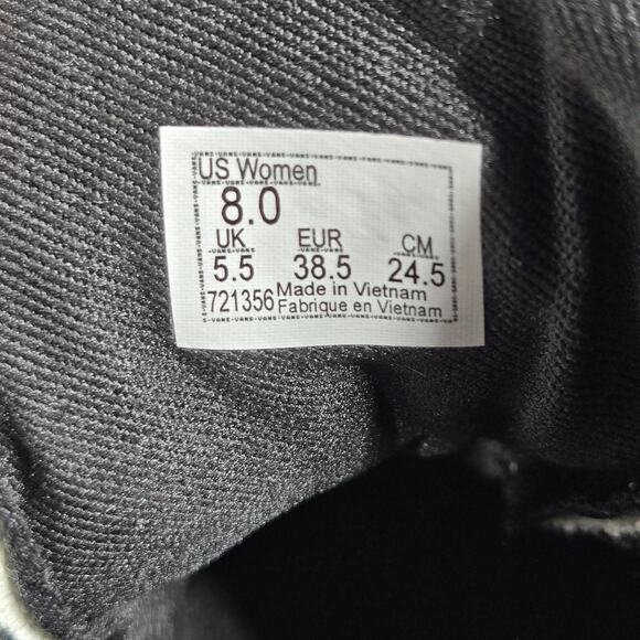 Vans Doheny Platform Sneakers Womens 8 Black Gray Canvas Polka Dot Skate Shoes - Picture 6 of 10